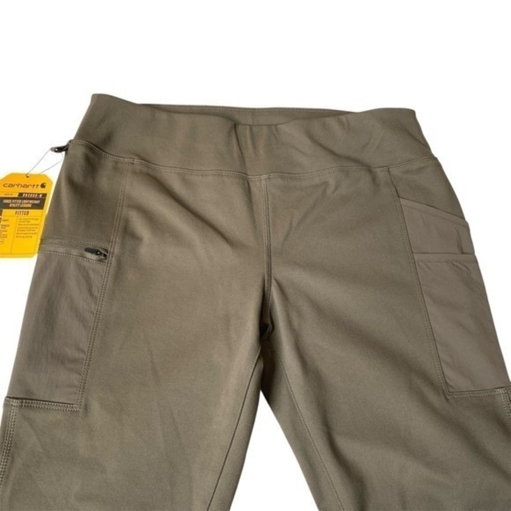 Carhartt Force Utility Leggings Women Size MT Green Fitted Flex Zip Pocket NWT - Picture 2 of 13
